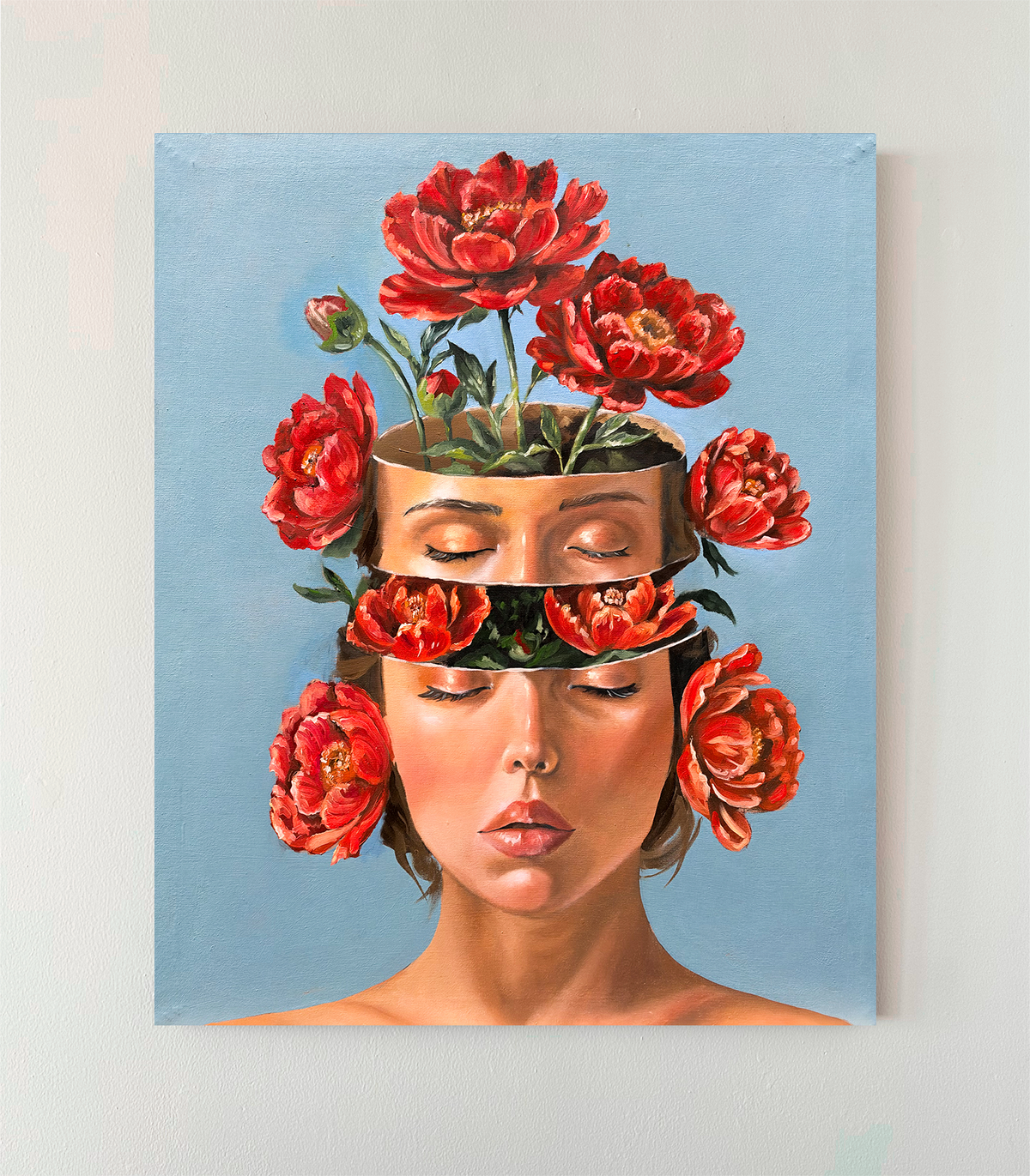 Flowers 4/5 oilpainting 80 x 100 cm