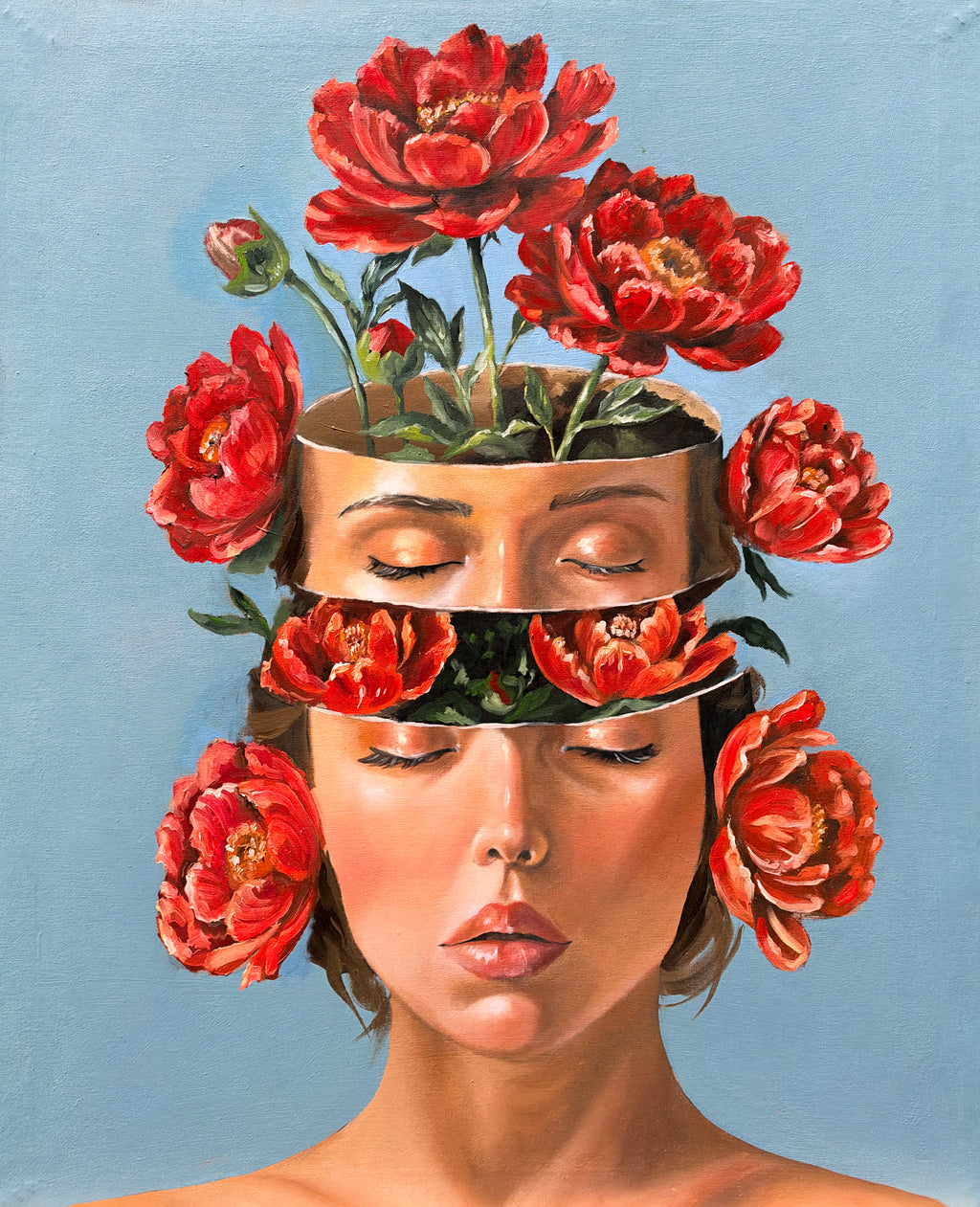 Flowers 4/5 oilpainting 80 x 100 cm
