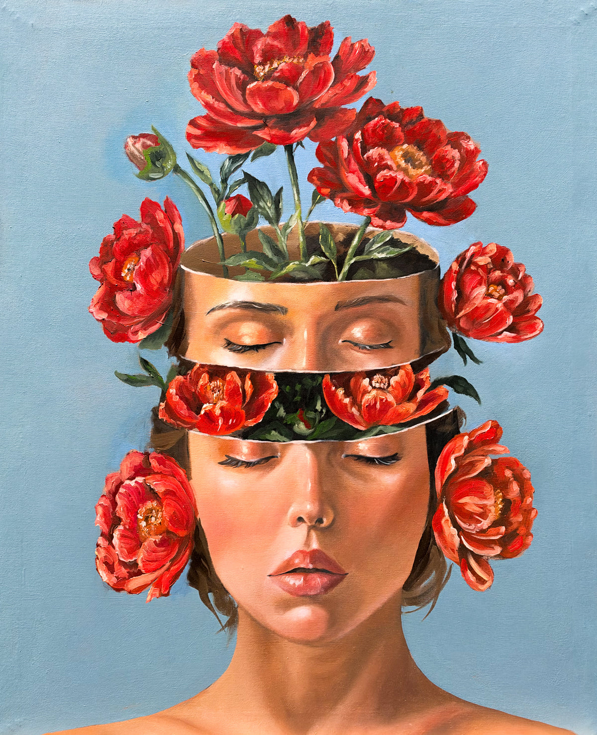 Flowers 4/5 oilpainting 80 x 100 cm